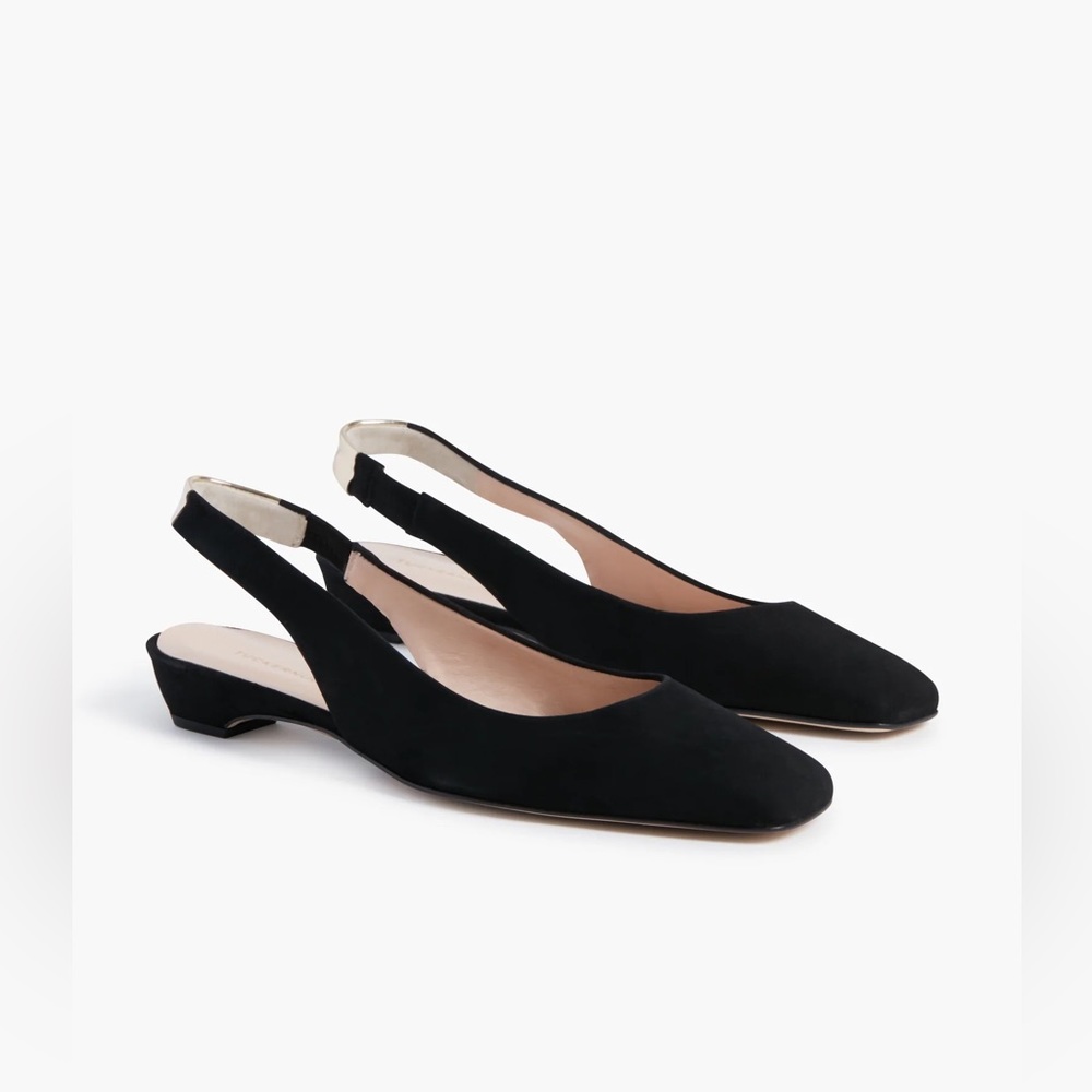 Tuckernuck Black Suede Olivia Slingback Flats—NEVER WORN